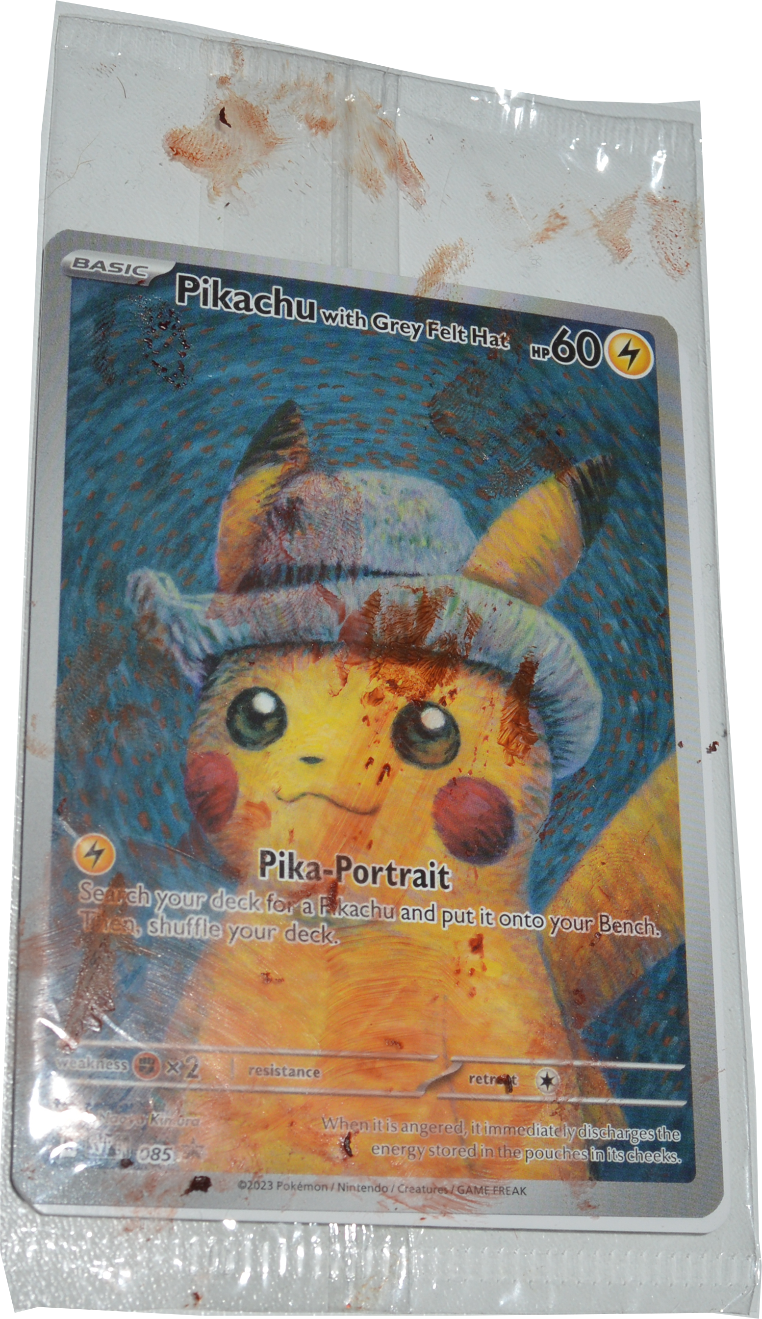 Pokemon kaart met bloed