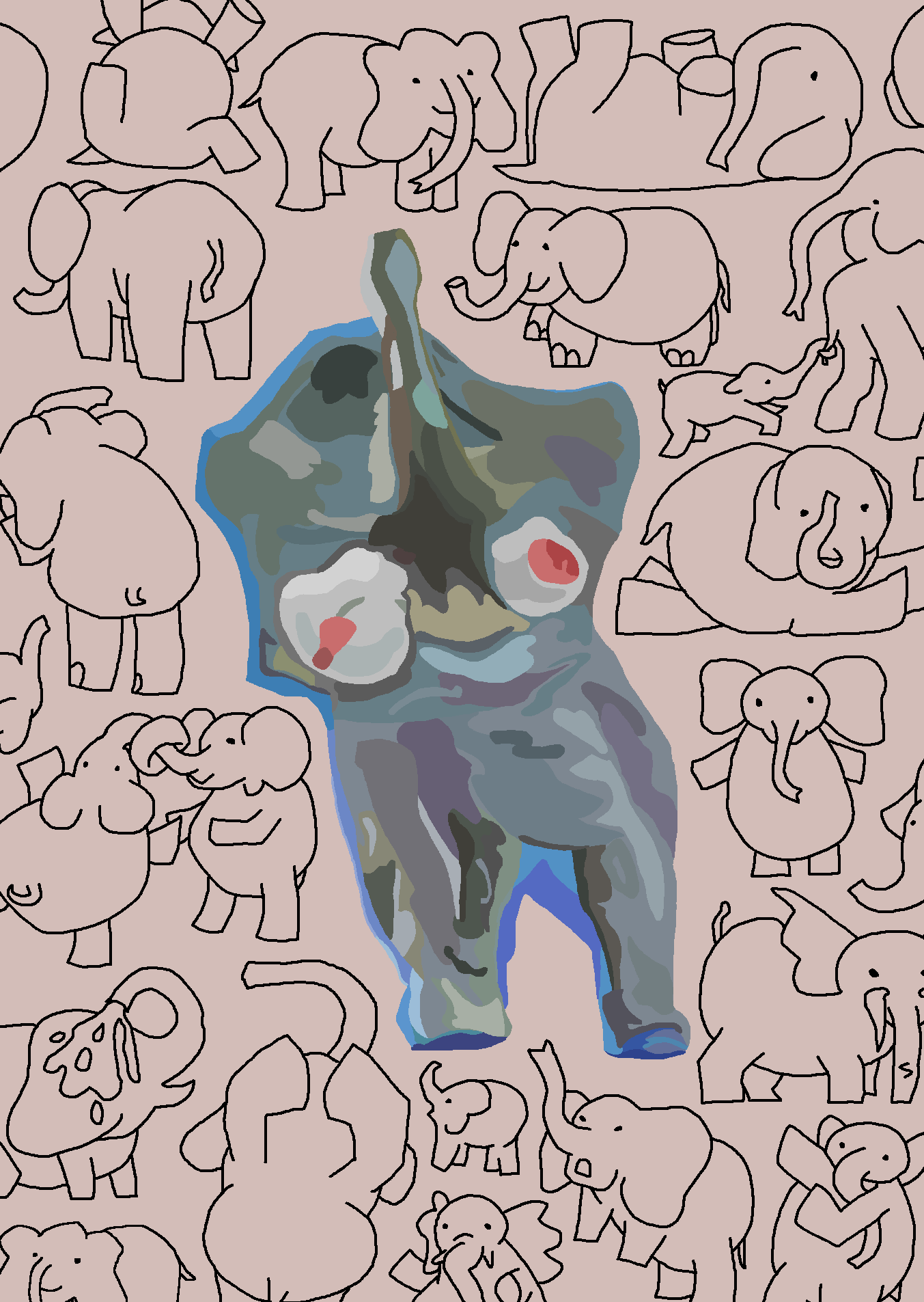 MSPaint Spirit Animal Elephant